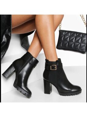 TRUFFLE Collection black booties Size 7